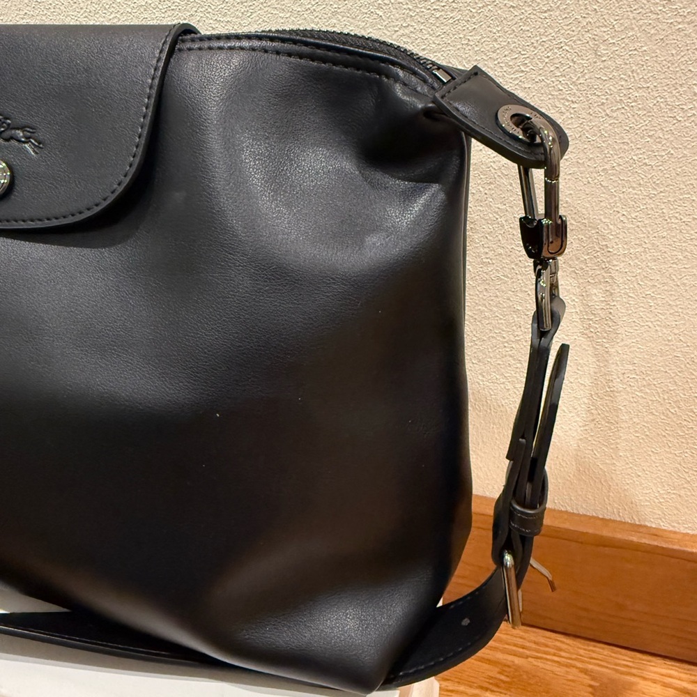 Longchamp Le Pliage Xtra Medium Leather Hobo Bag Women's Black (worn Once) - Picture 3 of 12